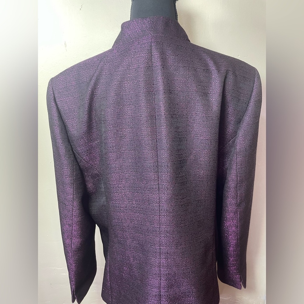 Le Suit Shimmering Purple Blazer - Picture 3 of 4